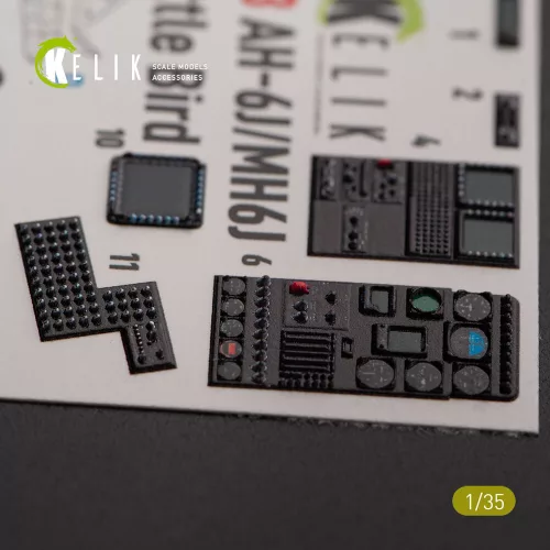 Kelik AH-6J/MH6J Little Bird interior 3D decals for Zimi models/KittyHawk - 3D belsőtér-részletező matricakészlet, Zimi Models/Kitty Hawk makettekhez