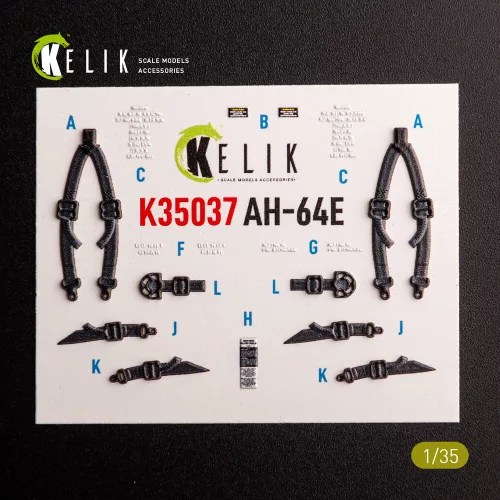 Kelik AH-64E Apache interior 3D decals for Takom kit - 3D belsőtér-részletező matricakészlet