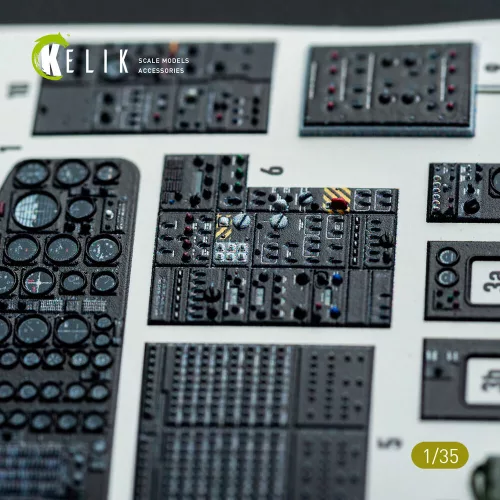 Kelik S-64E Skycrane - interior 3D decals for ICM kit - 3D belsőtér-részletező matricakészlet