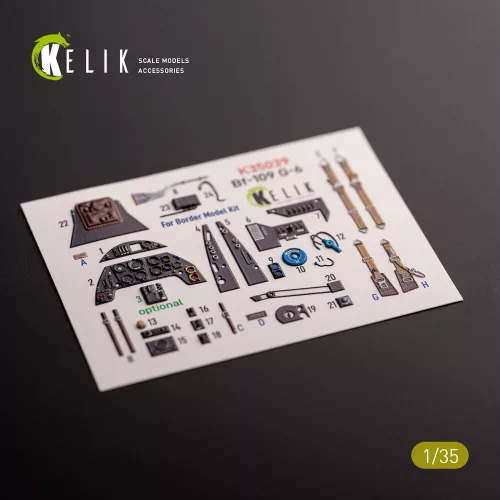 Kelik Bf-109 G-6 - interior 3D decals for Border Models kit - 3D belsőtér-részletező matricakészlet
