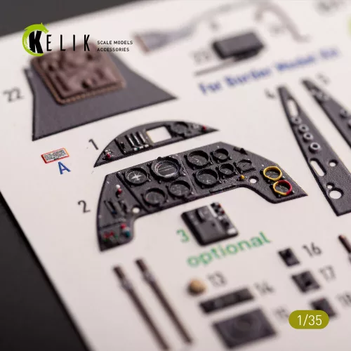 Kelik Bf-109 G-6 - interior 3D decals for Border Models kit - 3D belsőtér-részletező matricakészlet