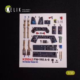   Kelik FW-190A-8 - interior 3D decals for Border Models kit - 3D belsőtér-részletező matricakészlet