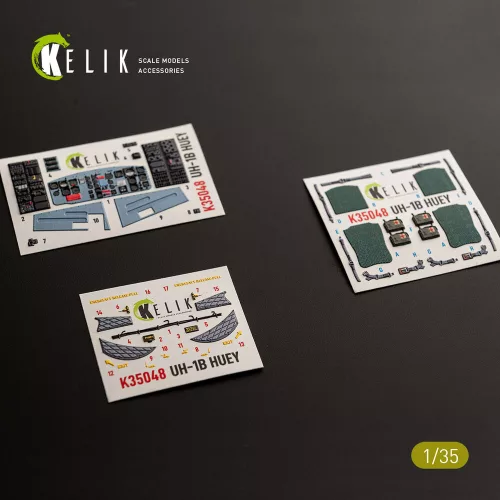 Kelik UH-1B HUEY - interior 3D decals for Trumpeter - 3D belsőtér-részletező matricakészlet