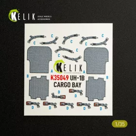   Kelik UH-1B HUEY CARGO BAY - interior 3D decals for Trumpeter - 3D raktér-részletező matricakészlet