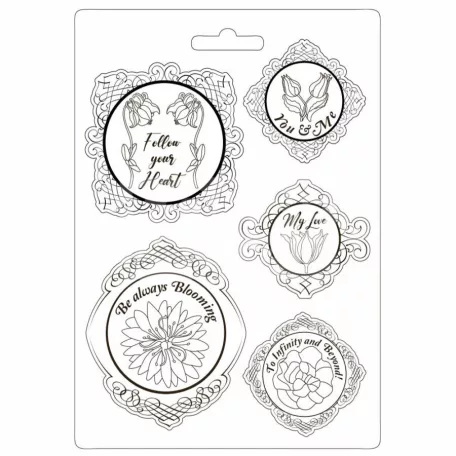 Stamperia - Lágy PVC öntőforma A4 - Romantic Garden House keretek virágokkal - 41504