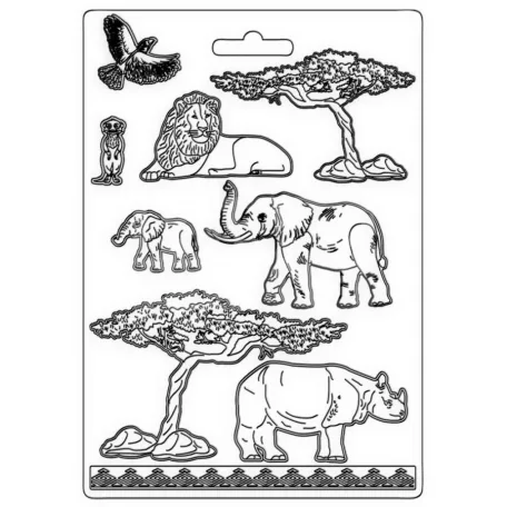 Stamperia - Lágy PVC öntőforma A4 - Szavanna elemek - 41509