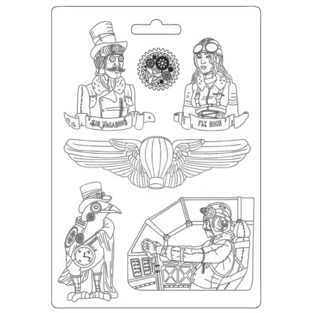 Stamperia - Lágy PVC öntőforma A4 - Sir Vagabond Aviator fly high - 41860