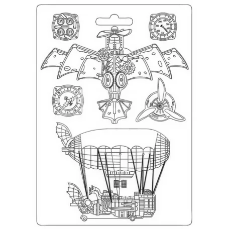 Stamperia - Lágy PVC öntőforma A4 - Sir Vagabond Aviator repülő - 41862