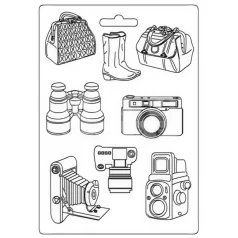   Stamperia - Lágy öntőforma A4 - Our way - úti kellékek - 42317
