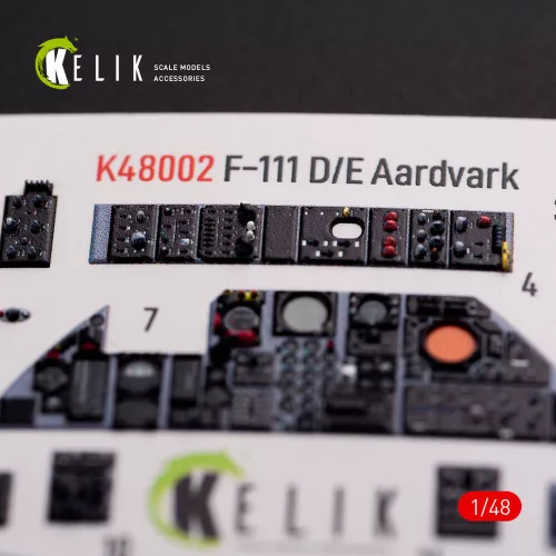 Kelik F-111 D/E Aardvark interior 3D decals for HobbyBoss kit - 3D belsőtér-részletező matricakészlet