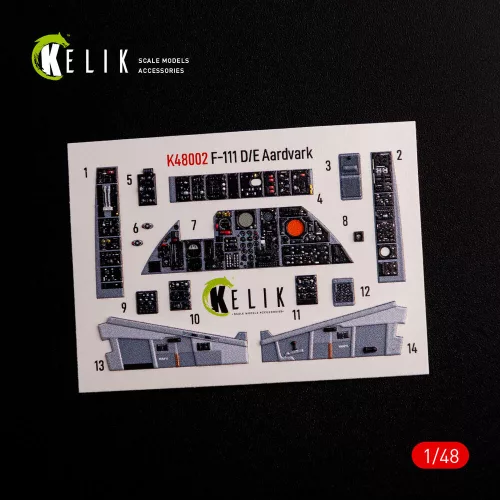 Kelik F-111 D/E Aardvark interior 3D decals for HobbyBoss kit - 3D belsőtér-részletező matricakészlet