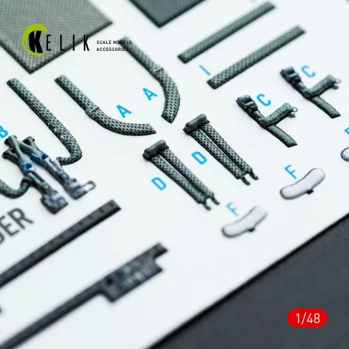 Kelik F-8J Crusader - interior 3D decals for Hasegawa kit - 3D belsőtér-részletező matricakészlet