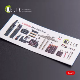   Kelik ME-262A1 interior 3D decals for Tamiya kit - 3D belsőtér-részletező matricakészlet