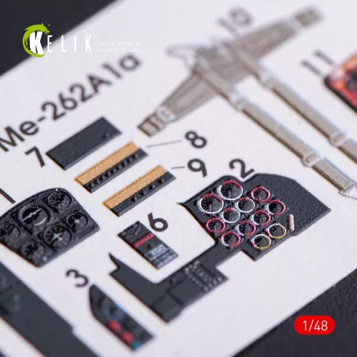 Kelik ME-262A1 interior 3D decals for Tamiya kit - 3D belsőtér-részletező matricakészlet