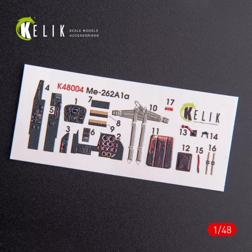 Kelik ME-262A1 interior 3D decals for Tamiya kit - 3D belsőtér-részletező matricakészlet