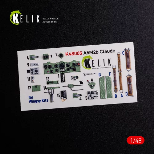 Kelik A5M2B Claude interior 3D decals for WingsyKits kit - 3D belsőtér-részletező matricakészlet
