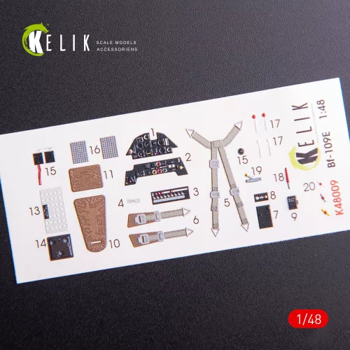 Kelik Bf-109E interior 3D decals for WingsyKits kit - 3D belsőtér-részletező matricakészlet