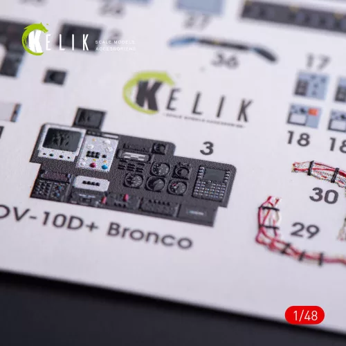 Kelik OV-10D+ Bronco interior 3D decals for ICM kit - 3D belsőtér-részletező matricakészlet