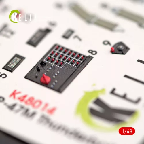Kelik P-47M Thunderbolt interior 3D decals for Tamiya kit - 3D belsőtér-részletező matricakészlet