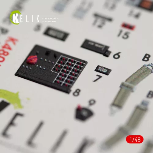 Kelik P-47M Thunderbolt interior 3D decals for Tamiya kit - 3D belsőtér-részletező matricakészlet