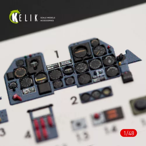 Kelik P-47M Thunderbolt interior 3D decals for Tamiya kit - 3D belsőtér-részletező matricakészlet