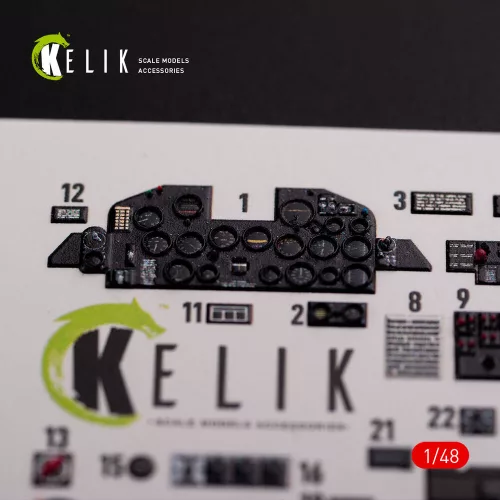 Kelik P-47D Razorback interior 3D decals for Tamiya kit - 3D belsőtér-részletező matricakészlet