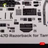 Kelik P-47D Razorback interior 3D decals for Tamiya kit - 3D belsőtér-részletező matricakészlet
