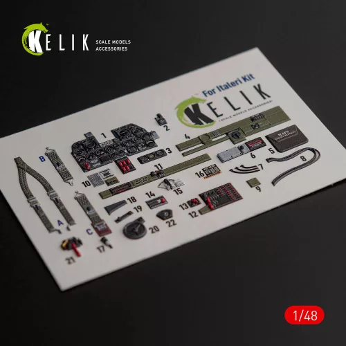 Kelik P-47D Thunderbolt – 3D belsőtér-részletező matricakészlet, Italeri/Academy makettekhez