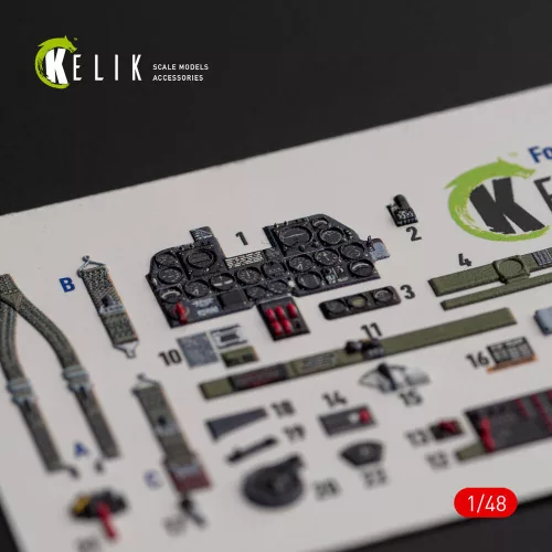 Kelik P-47D Thunderbolt – 3D belsőtér-részletező matricakészlet, Italeri/Academy makettekhez