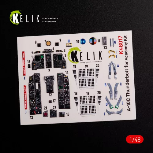 Kelik A-10C Thunderbolt  interior 3D decals for Academy kit - 3D belsőtér-részletező matricakészlet