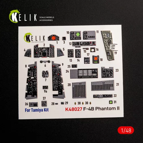 Kelik F-4B interior 3D decals for Tamiya kit - 3D belsőtér-részletező matricakészlet