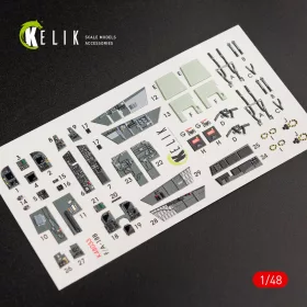   Kelik F/A-18B Hornet interior 3D decals for Kinetic kit - 3D belsőtér-részletező matricakészlet