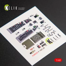   Kelik F-16C/N Fighting Falcon interior 3D decals for Tamiya kit - 3D belsőtér-részletező matricakészlet