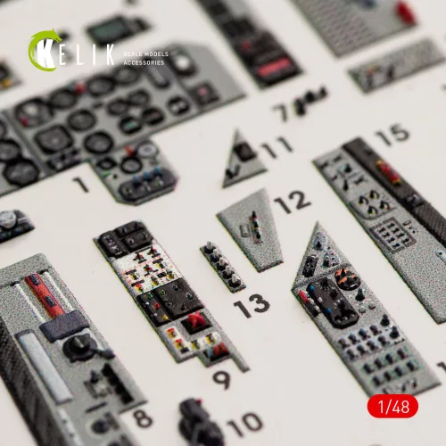 Kelik MiG-29A (9-12) Fulcrum interior 3D decals for GWH kit - 3D belsőtér-részletező matricakészlet