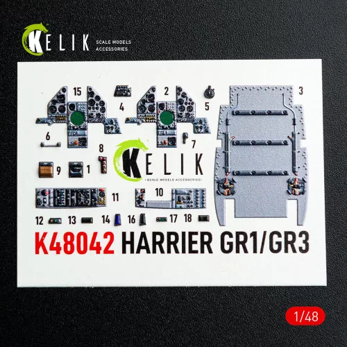 Kelik Harrier GR1/GR3 interior 3D decals for Kinetic kit - 3D belsőtér-részletező matricakészlet