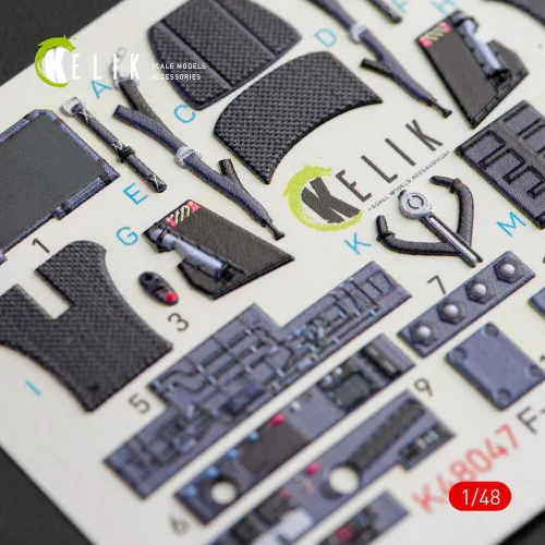 Kelik F-35A Lightning II interior 3D decals for Kitty Hawk / Zimimodel kit - 3D belsőtér-részletező matricakészlet