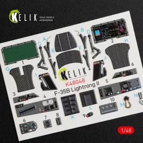   Kelik F-35B Lightning II interior 3D decals for Kitty Hawk / Zimimodel kit - 3D belsőtér-részletező matricakészlet