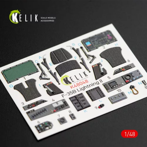 Kelik F-35B Lightning II interior 3D decals for Kitty Hawk / Zimimodel kit - 3D belsőtér-részletező matricakészlet
