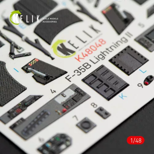 Kelik F-35B Lightning II interior 3D decals for Kitty Hawk / Zimimodel kit - 3D belsőtér-részletező matricakészlet