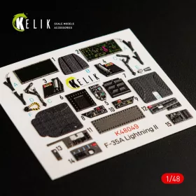   Kelik F-35A Lightning II interior 3D decals for Meng kit - 3D belsőtér-részletező matricakészlet