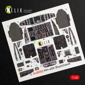   Kelik MH-60K Black Hawk interior 3D decals for Italeri kit 2666 - 3D belsőtér-részletező matricakészlet