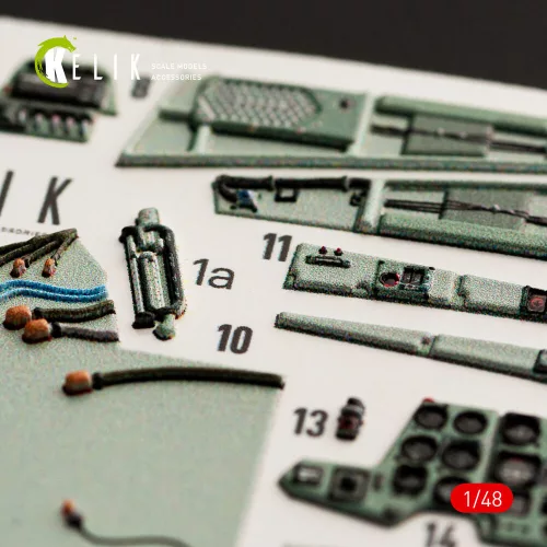 Kelik SU-27UB Flanker interior 3D decals for GWH kit - 3D belsőtér-részletező matricakészlet