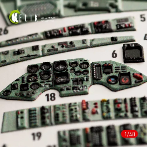 Kelik SU-27UB Flanker interior 3D decals for GWH kit - 3D belsőtér-részletező matricakészlet