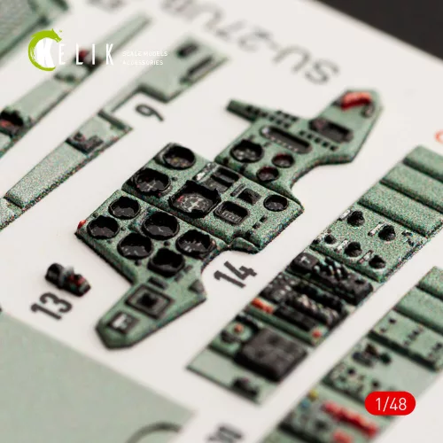 Kelik SU-27UB Flanker interior 3D decals for GWH kit - 3D belsőtér-részletező matricakészlet