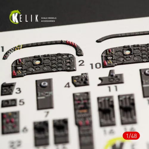 Kelik IA-58 Pucara interior 3D decals for Kinetic kit - 3D belsőtér-részletező matricakészlet