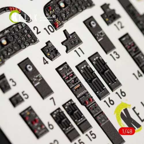 Kelik IA-58 Pucara interior 3D decals for Kinetic kit - 3D belsőtér-részletező matricakészlet