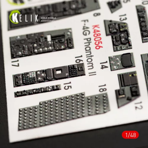 Kelik F-4G interior 3D decals for Meng kit - 3D belsőtér-részletező matricakészlet