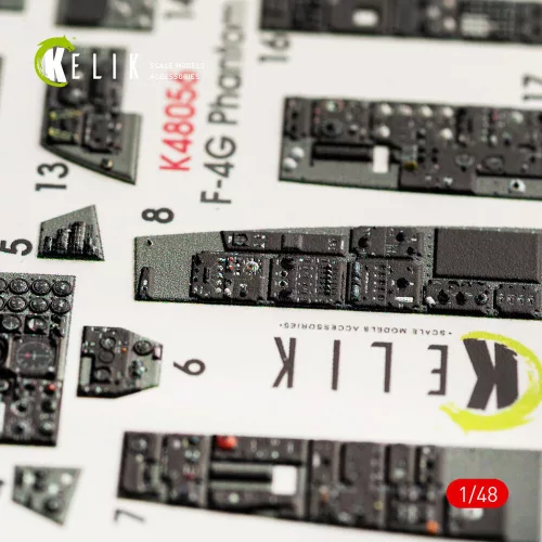 Kelik F-4G interior 3D decals for Meng kit - 3D belsőtér-részletező matricakészlet