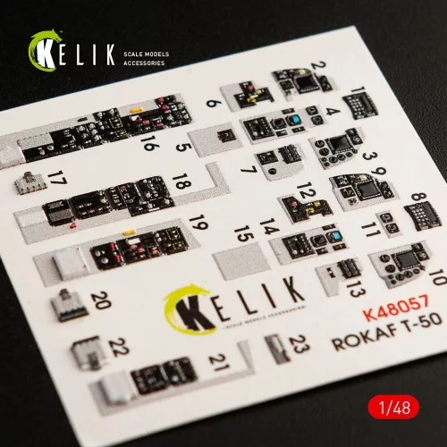 Kelik T-50 ROKAF interior 3D decals for Academy kit - 3D belsőtér-részletező matricakészlet