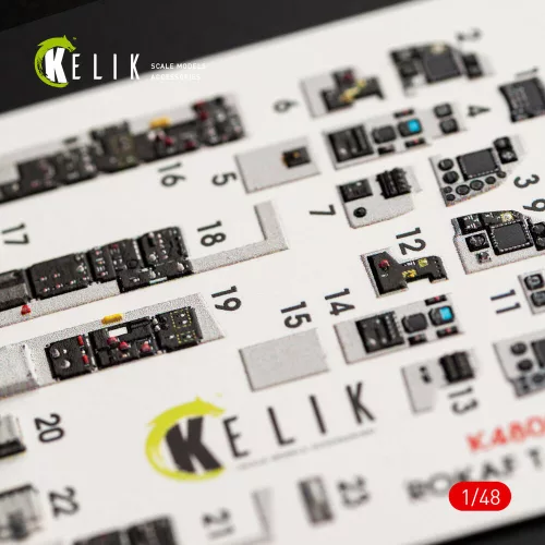 Kelik T-50 ROKAF interior 3D decals for Academy kit - 3D belsőtér-részletező matricakészlet
